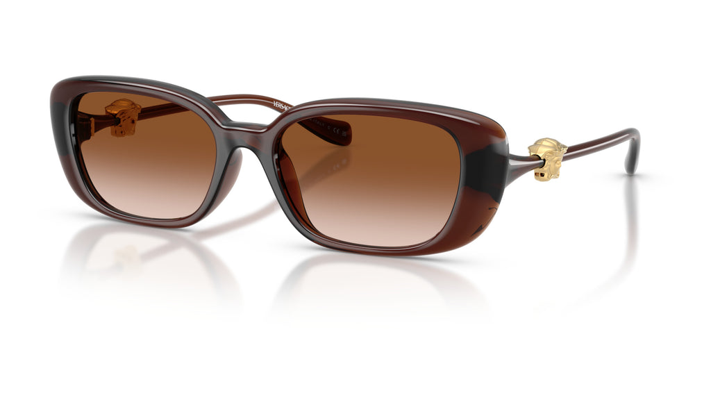 Lunettes de soleil Versace VE4504D 533213 – Transparent Marron – vue de trois quarts.