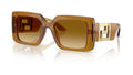Lunettes de soleil Versace VE4505U 53422L – Jaune Transparent – vue de trois quarts.