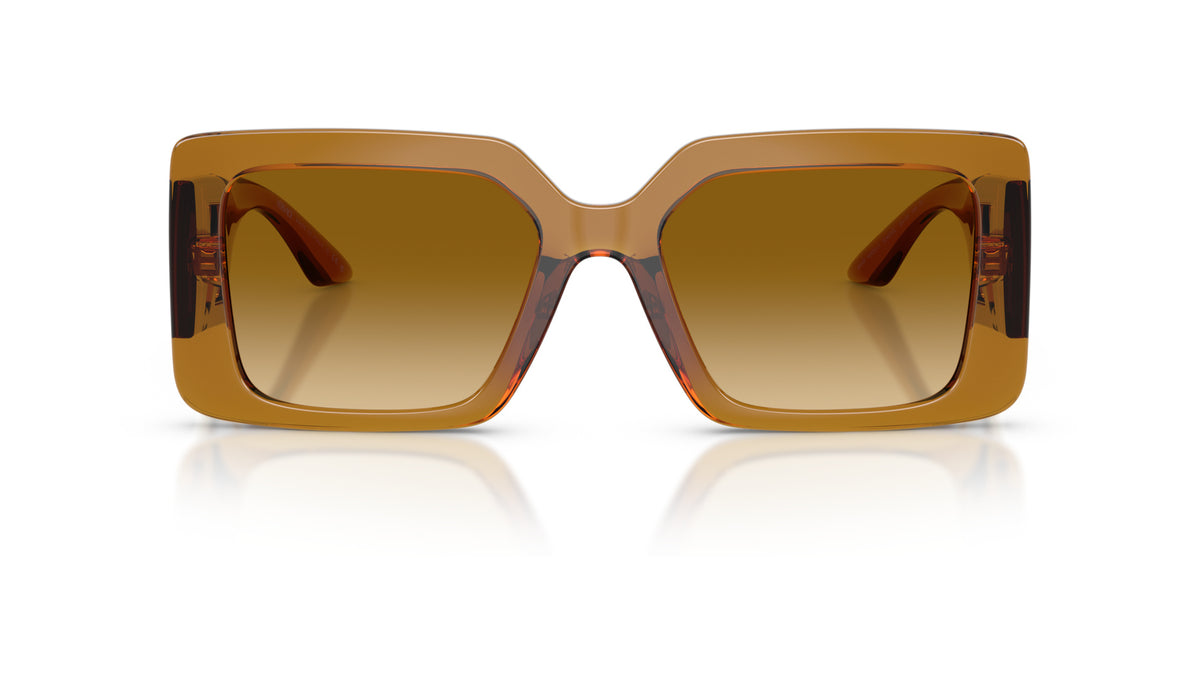 Lunettes de soleil Versace VE4505U 53422L – Jaune Transparent – vue de face.