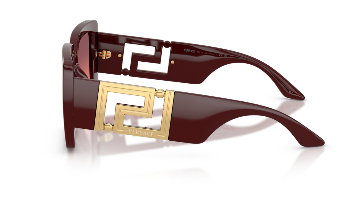 Lunettes de soleil Versace VE4505U 538120 – Lie de vin – vue de profil.