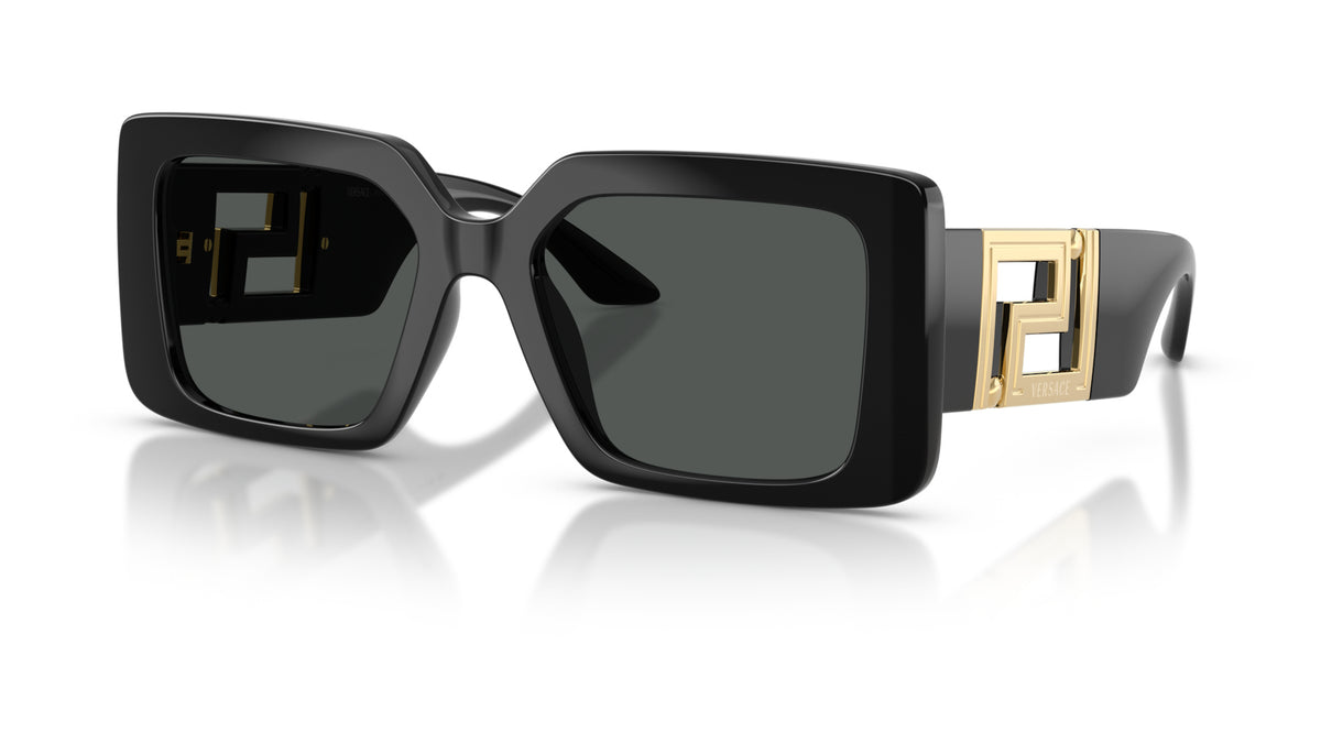 Lunettes de soleil Versace VE4505U GB1/87 – Noir – vue de trois quarts.