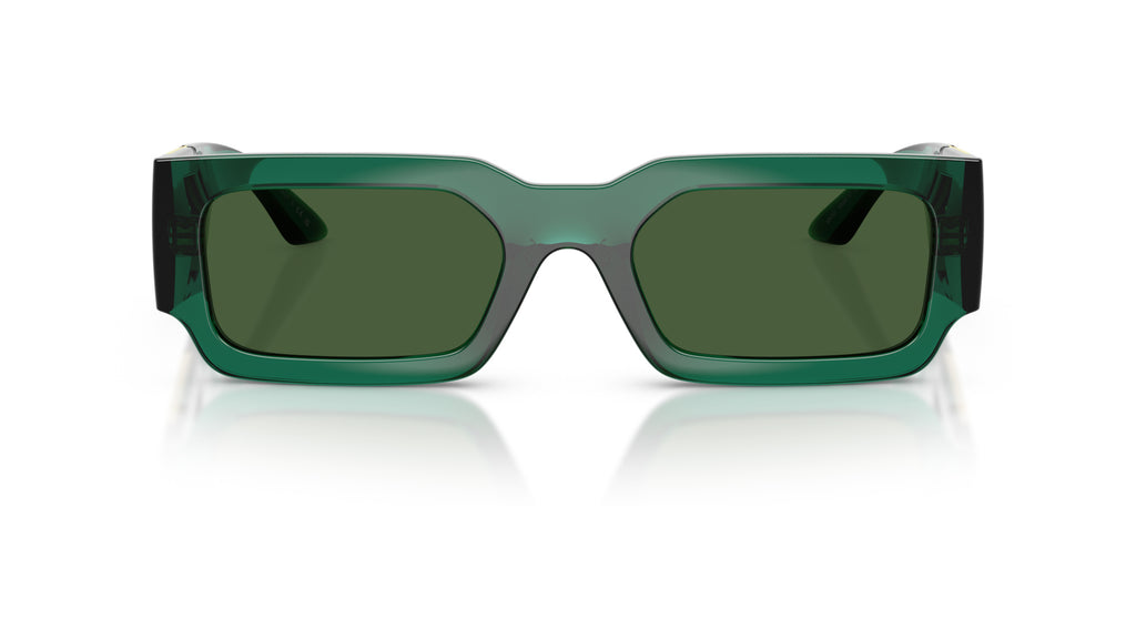 Lunettes de soleil Versace VE4506U 514471 – Transparent Vert – vue de face.