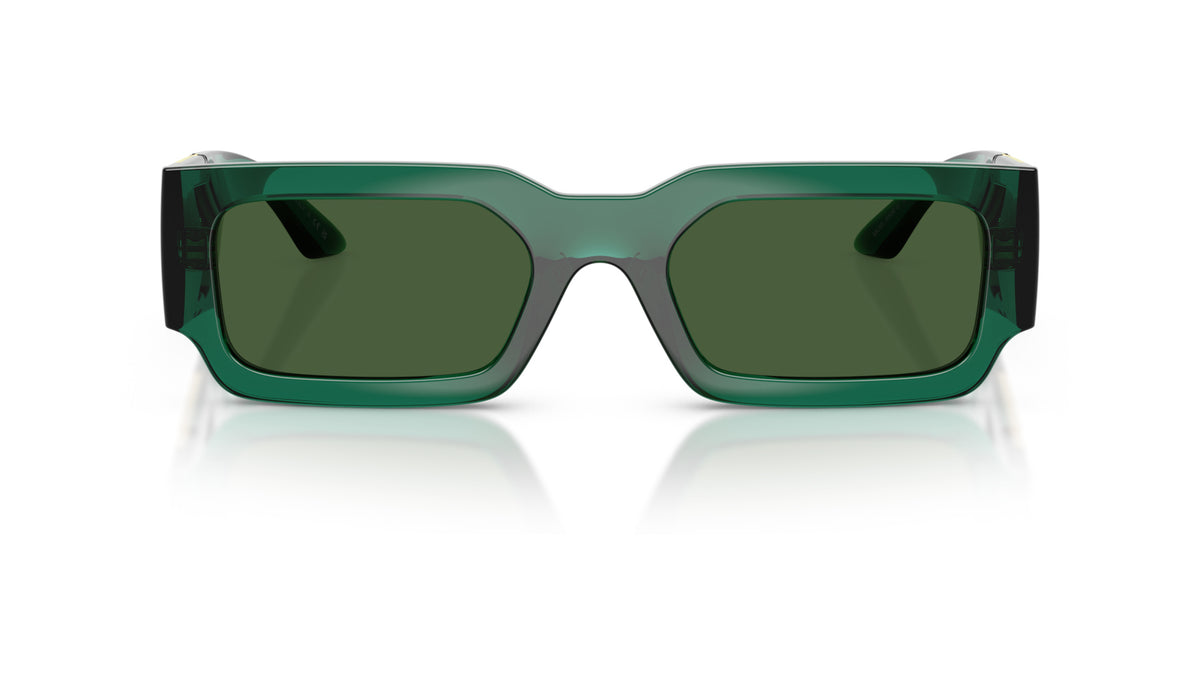 Lunettes de soleil Versace VE4506U 514471 – Transparent Vert – vue de face.