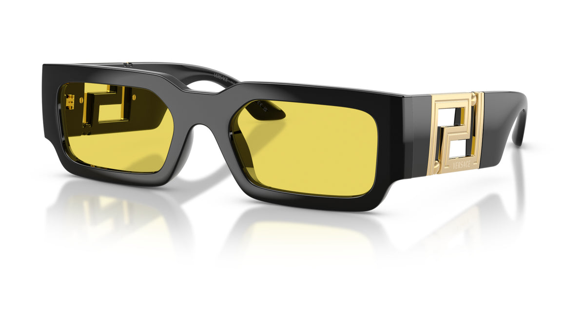 Lunettes de soleil Versace VE4506U GB1/85 – Noir – vue de trois quarts.