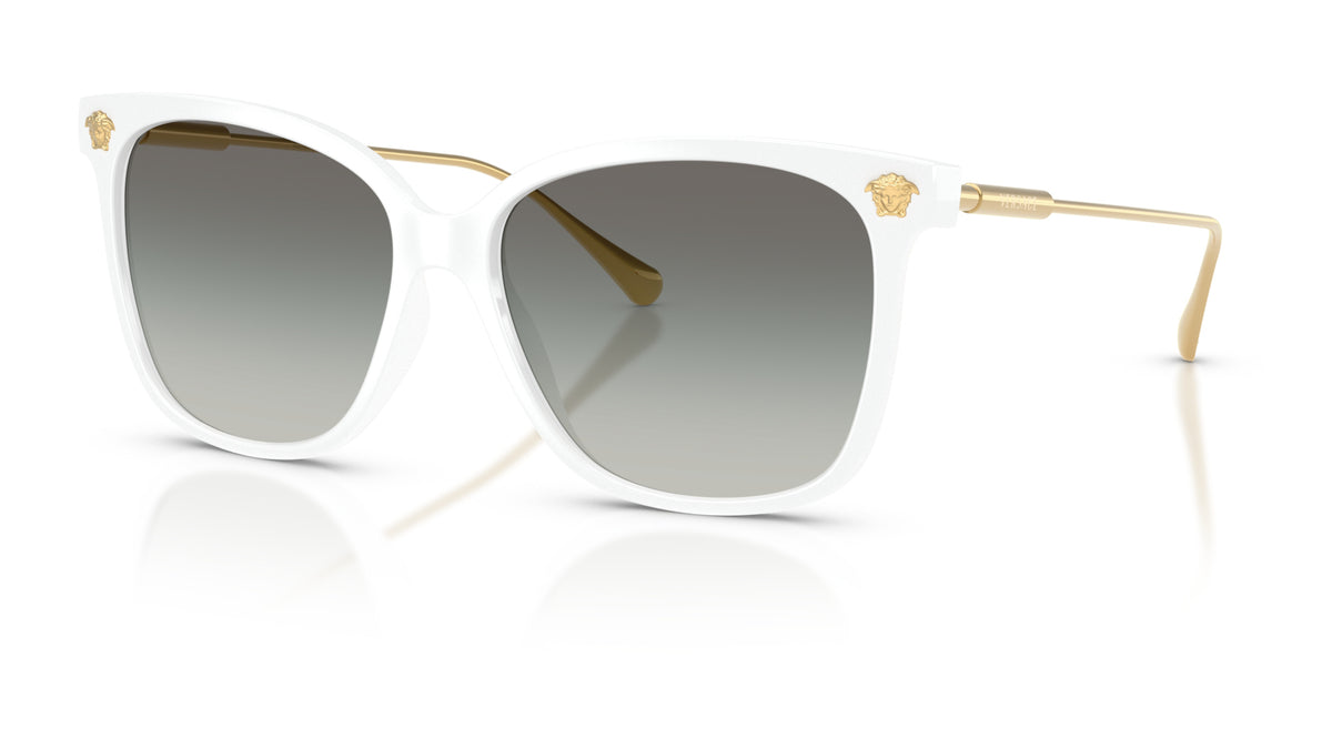 Lunettes de soleil Versace VE4507U 314/11 – Blanc – vue de trois quarts.
