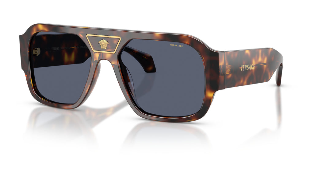 Lunettes de soleil Versace VE4508U 55372V – Havane – vue de trois quarts.