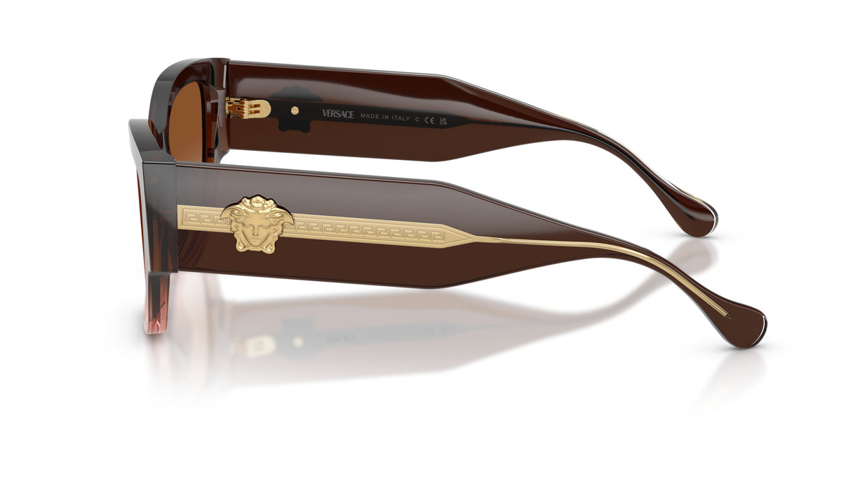 Lunettes de soleil Versace VE4509U 533213 – Dégradé marron – vue de profil.
