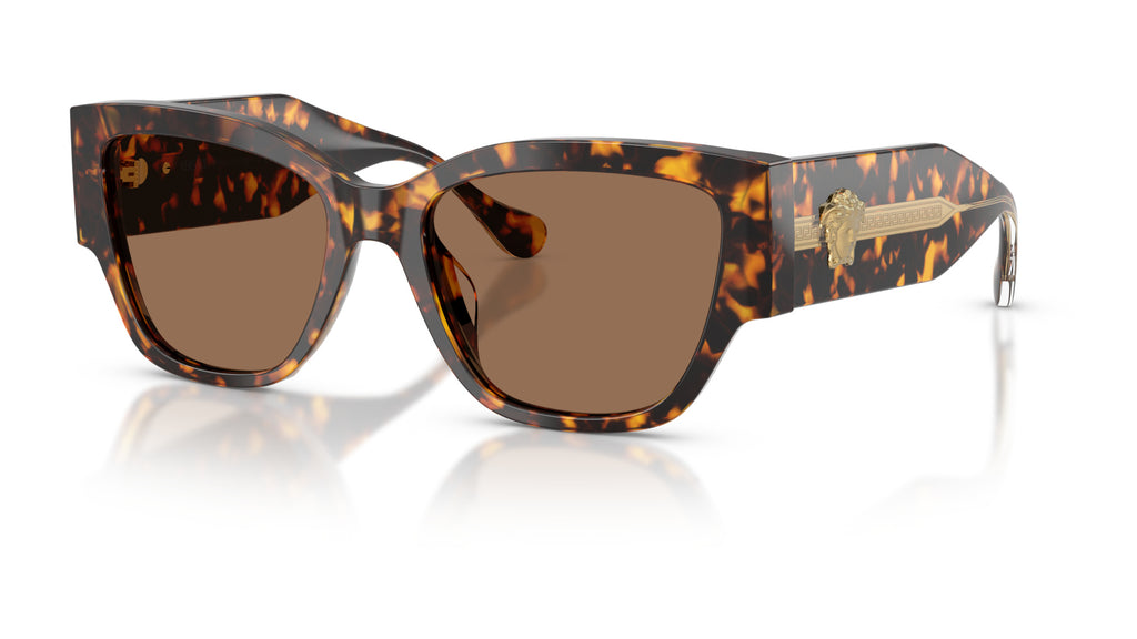 Lunettes de soleil Versace VE4509U 551473 – Havana Jaune – vue de trois quarts.