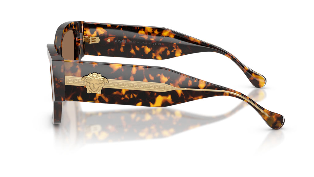Lunettes de soleil Versace VE4509U 551473 – Havana Jaune – vue de profil.