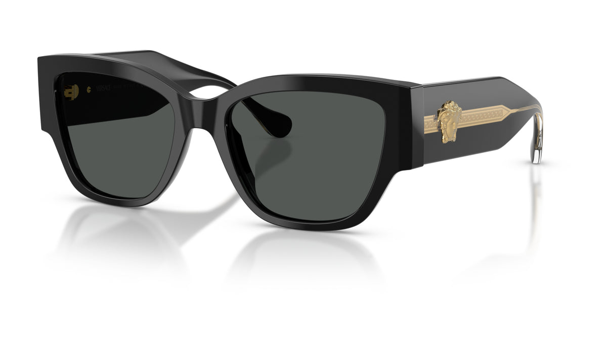 Lunettes de soleil Versace VE4509U GB1/87 – Noir – vue de trois quarts.