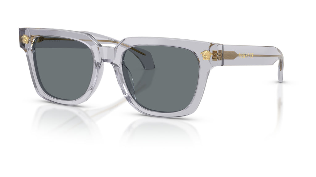 Lunettes de soleil Versace VE4510U 530580 – Transparent Gris – vue de trois quarts.