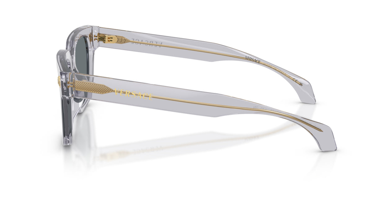 Lunettes de soleil Versace VE4510U 530580 – Transparent Gris – vue de profil.