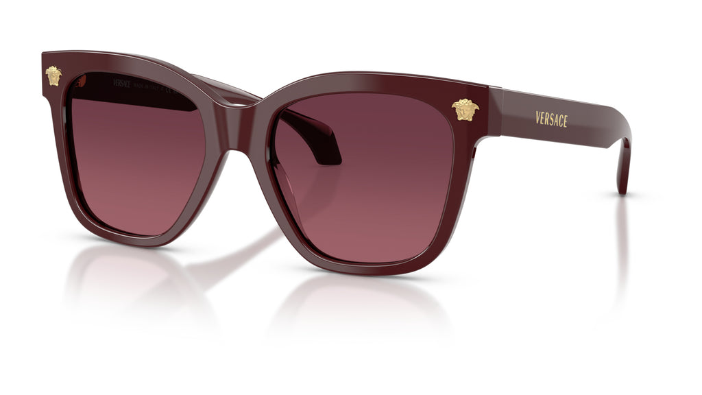 Lunettes de soleil Versace VE4511 5381F4 – Lie de vin – vue de trois quarts.