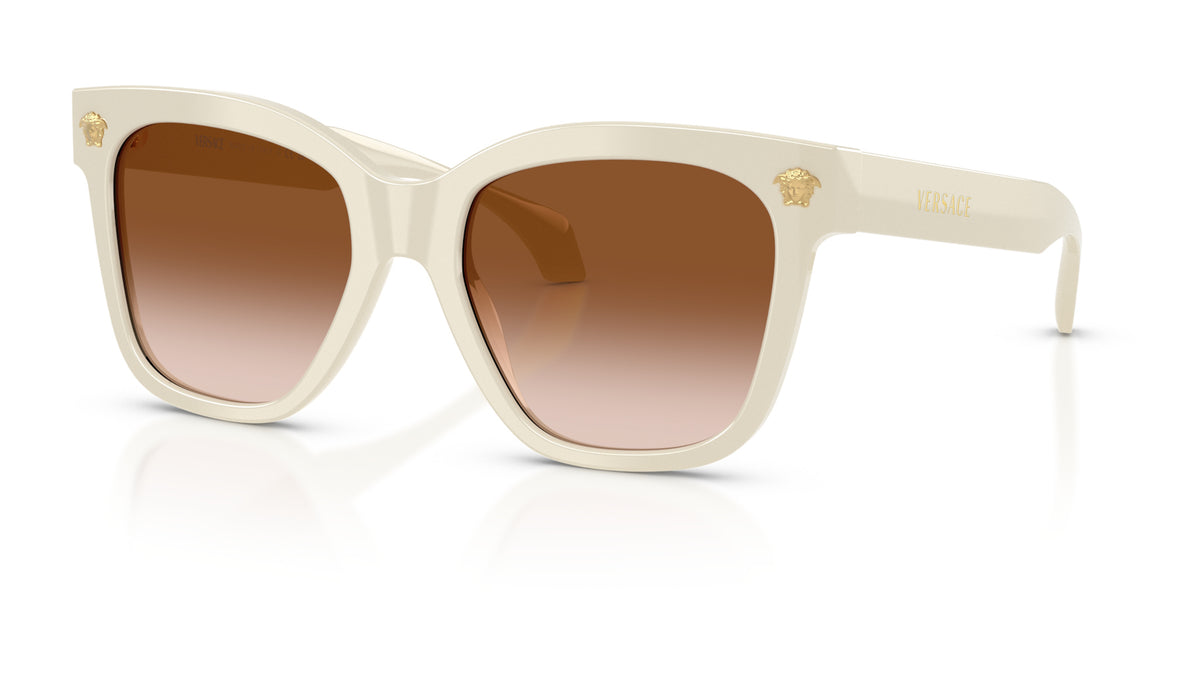 Lunettes de soleil Versace VE4511 554113 – White Talc – vue de trois quarts.