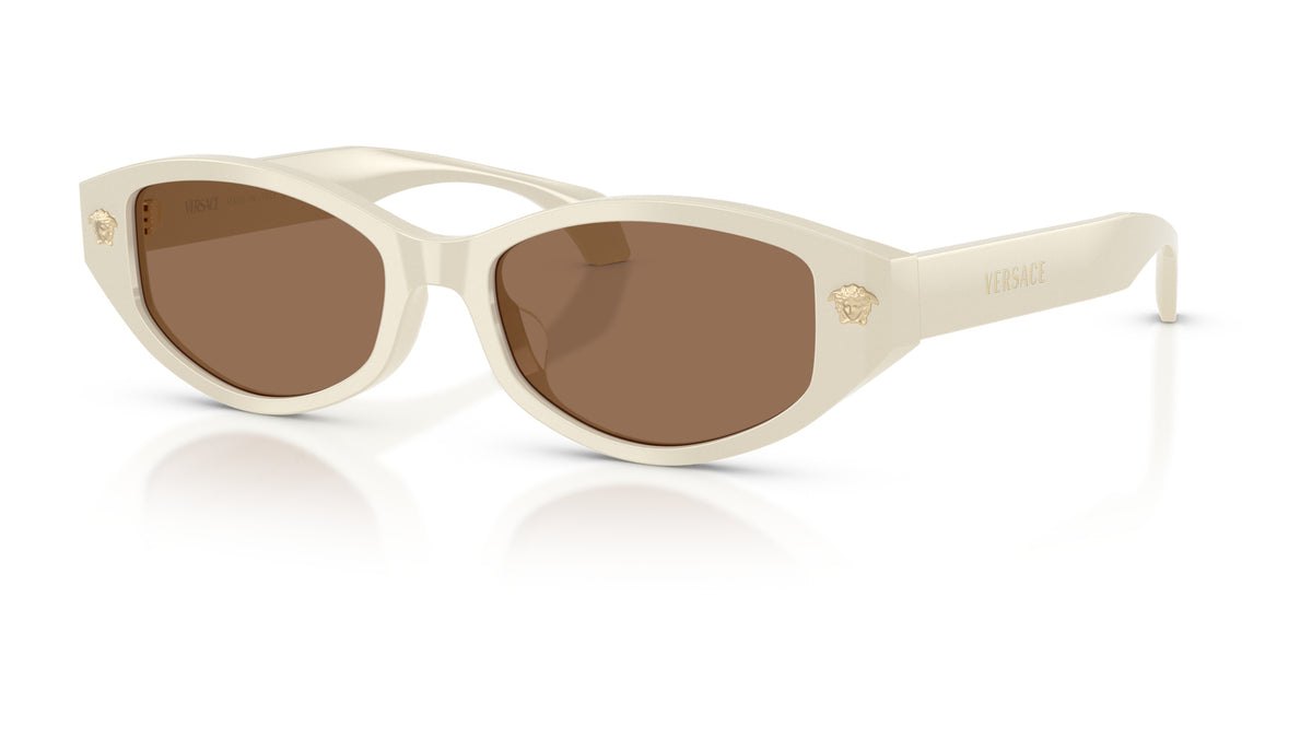 Lunettes de soleil Versace VE4512D 554473 – White Talc – vue de trois quarts.