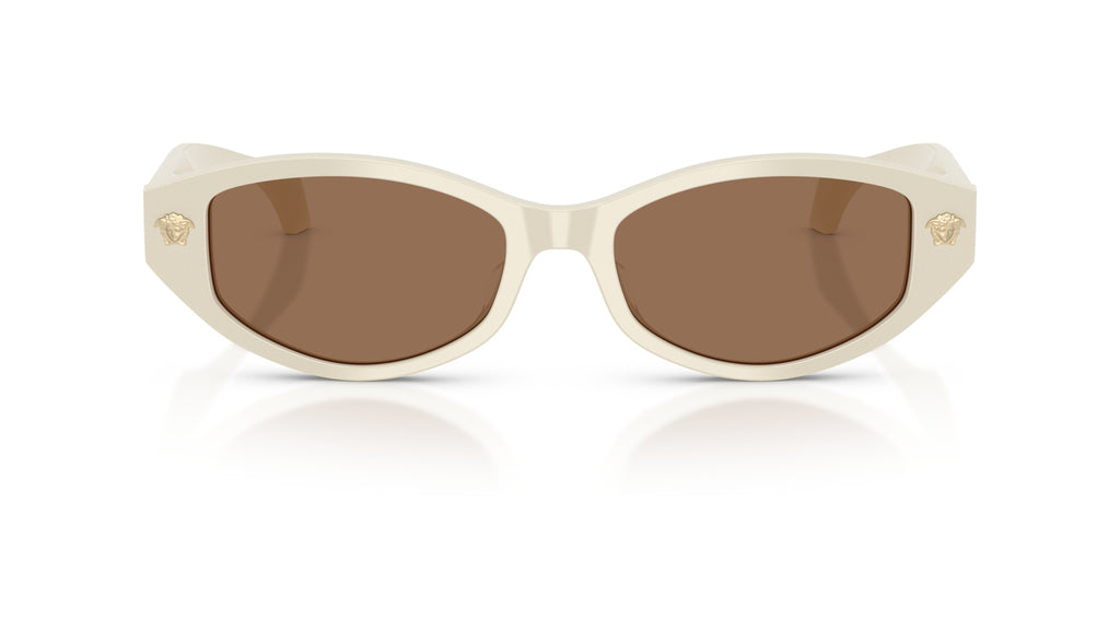 Lunettes de soleil Versace VE4512D 554473 – White Talc – vue de face.