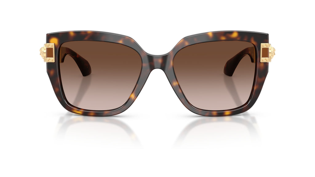 Lunettes de soleil Versace VE4517U 108/13 – Havana foncé – vue de face.