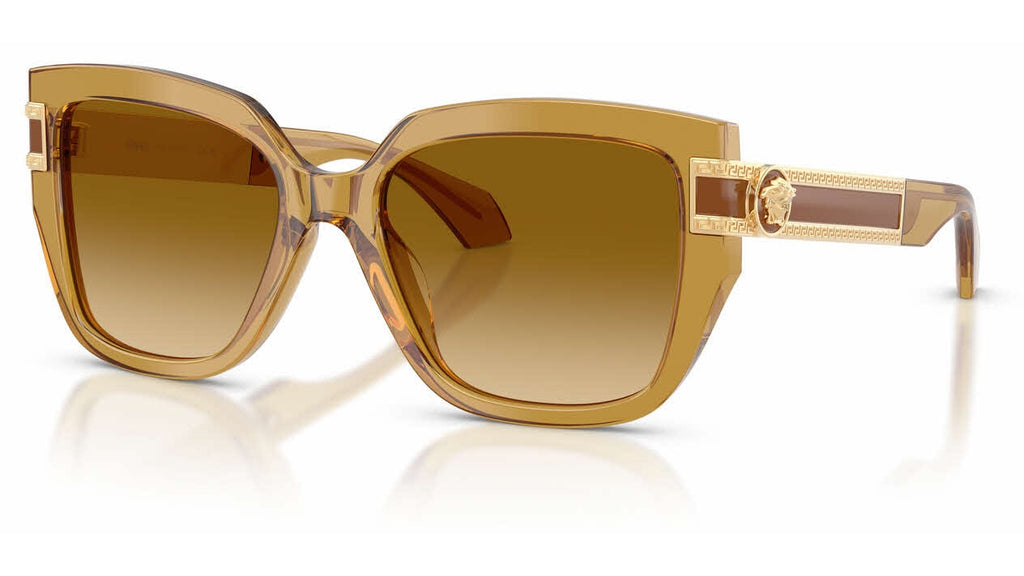Lunettes de soleil Versace VE4517U 53472L – Transparent Miel – vue de trois quarts.
