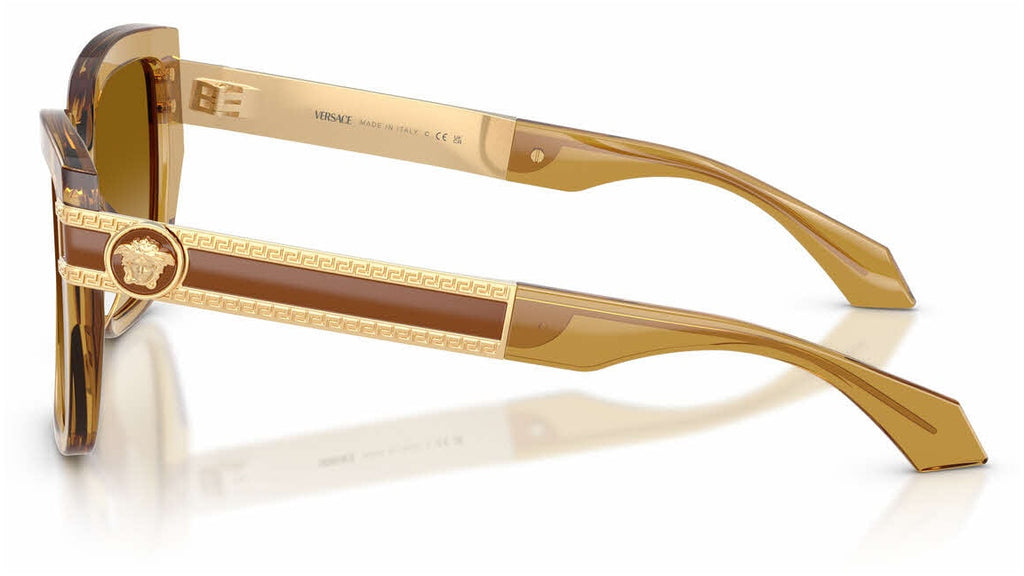 Lunettes de soleil Versace VE4517U 53472L – Transparent Miel – vue de profil.