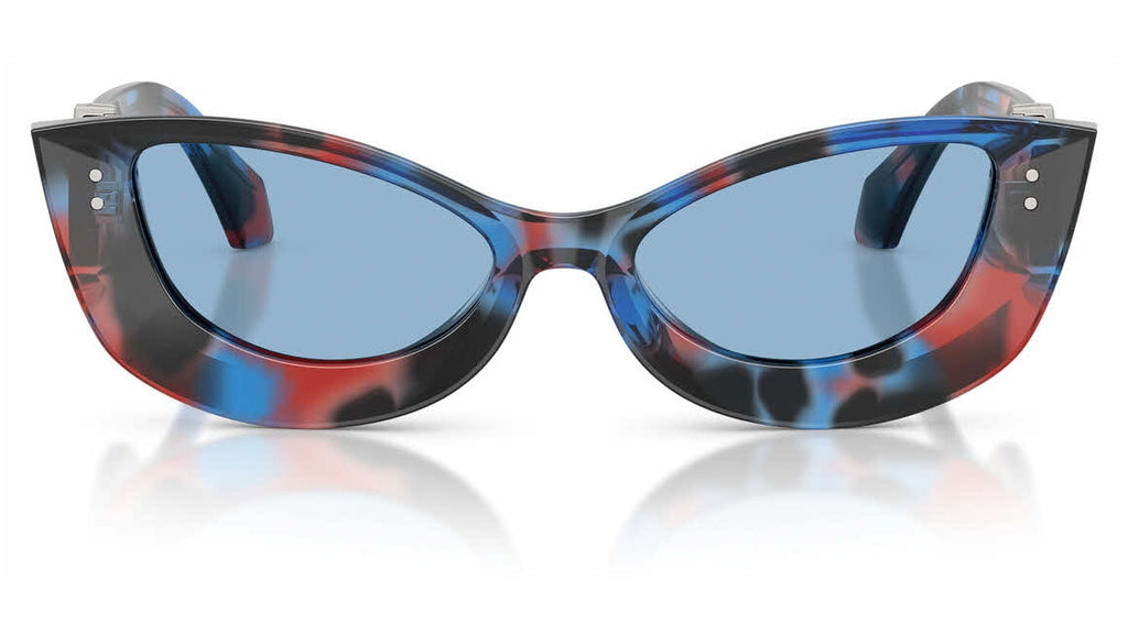 Lunettes de soleil Versace VE4520U 555572 – Noir / Bleu / Havana rouge – vue de face.
