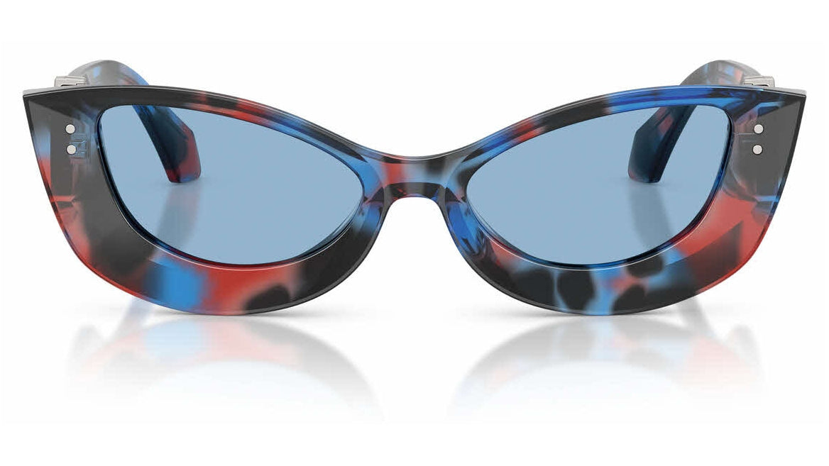 Lunettes de soleil Versace VE4520U 555572 – Noir / Bleu / Havana rouge – vue de face.