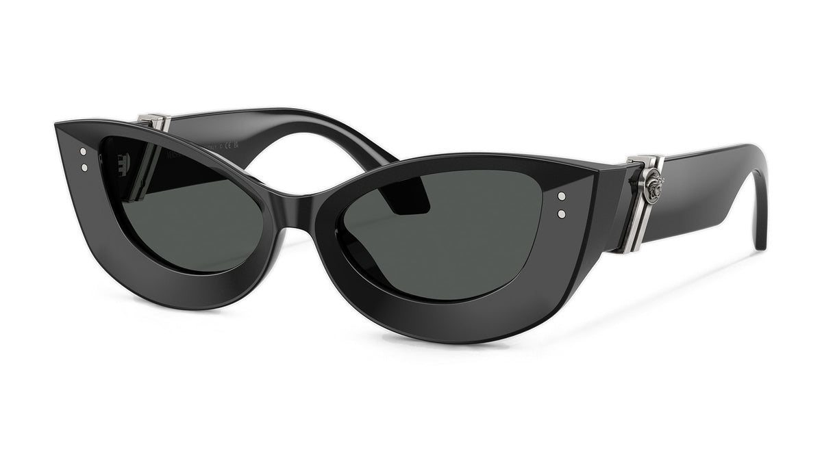 Lunettes de soleil Versace VE4520U GB1/87 – Noir – vue de trois quarts.