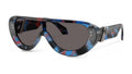 Lunettes de soleil Versace VE4521U 555587 – Noir / Bleu / Havana rouge – vue de trois quarts.