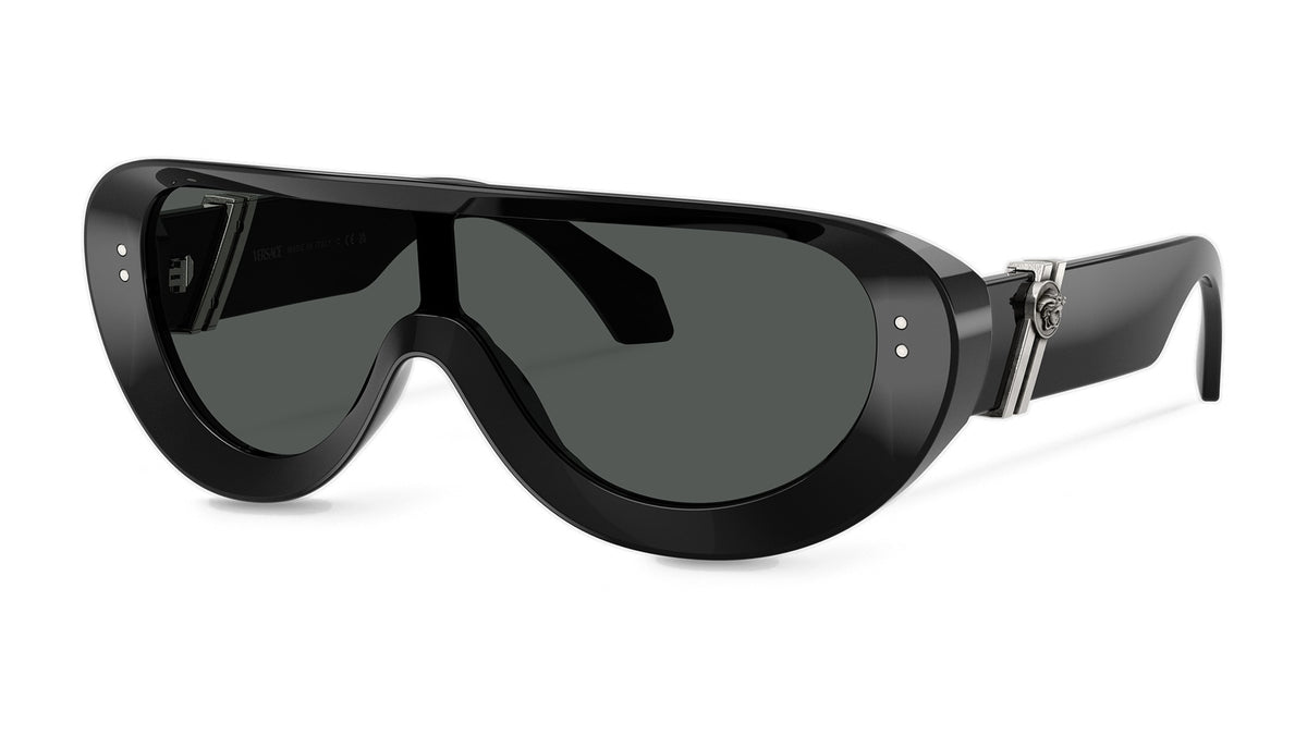 Lunettes de soleil Versace VE4521U GB1/87 – Noir – vue de trois quarts.