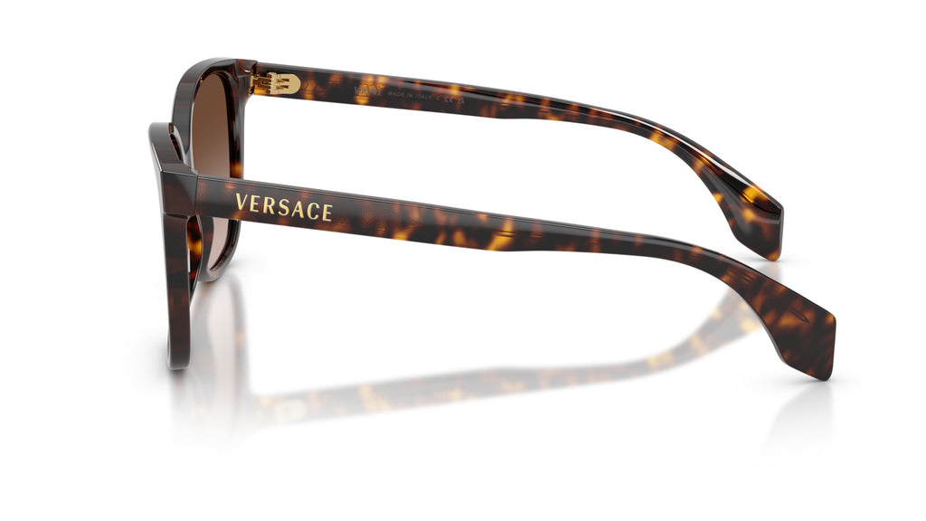 Lunettes de soleil Versace VE4523 108/13 – Havana foncé – vue de profil.