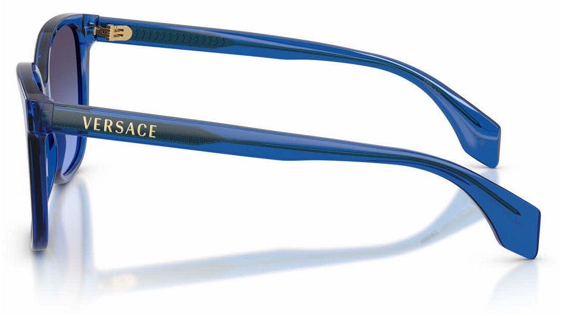 Lunettes de soleil Versace VE4523 555079 – Transparent Bleu – vue de profil.