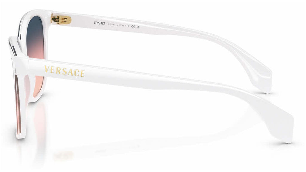 Lunettes de soleil Versace VE4523 55518D – Haut Cristal / Blanc – vue de profil.