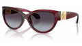 Lunettes de soleil Versace VE4524U 388/8G – Rouge transparent – vue de trois quarts.