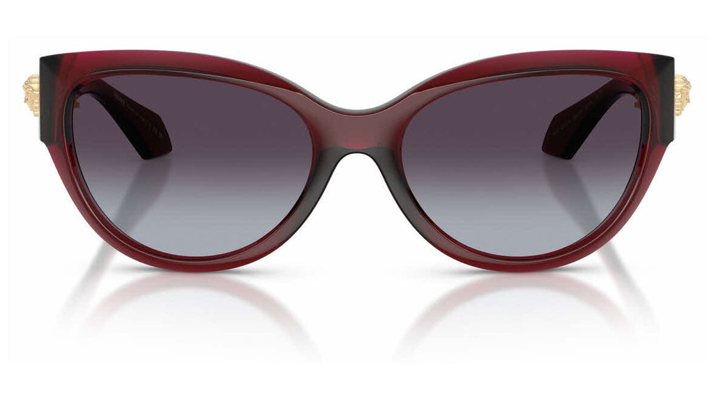Lunettes de soleil Versace VE4524U 388/8G – Rouge transparent – vue de face.