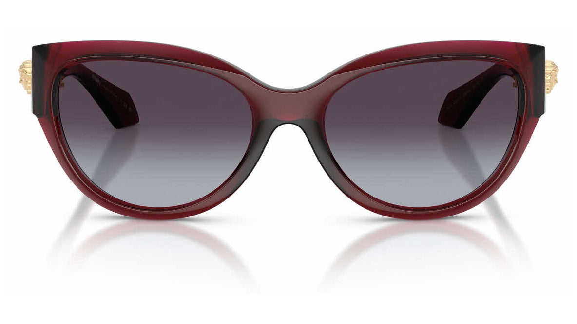 Lunettes de soleil Versace VE4524U 388/8G – Rouge transparent – vue de face.