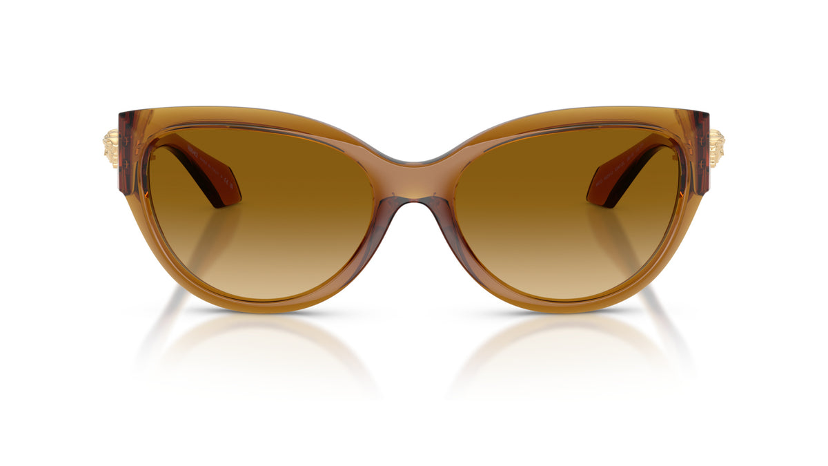 Lunettes de soleil Versace VE4524U 53472L – Transparent Miel – vue de face.