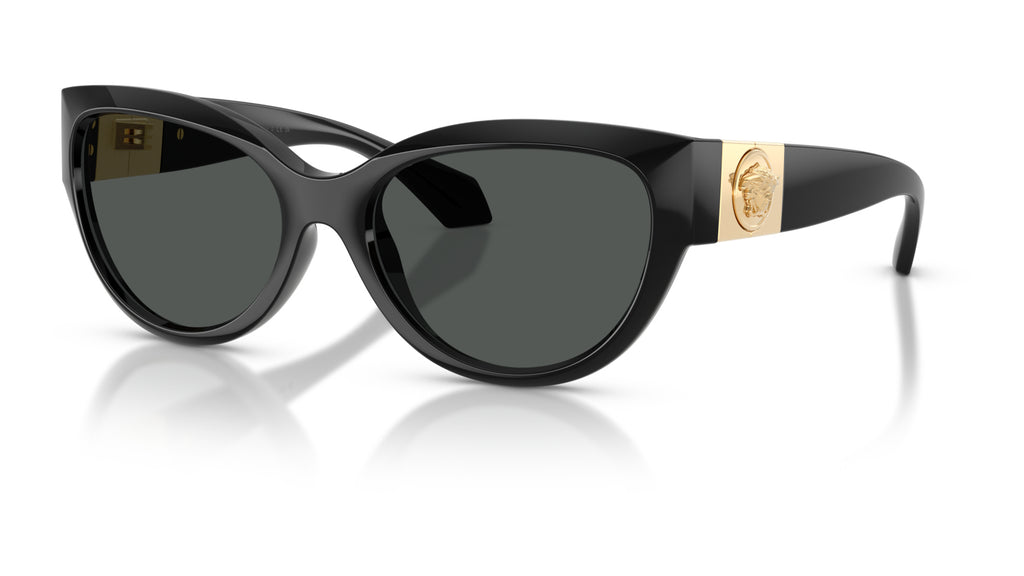 Lunettes de soleil Versace VE4524U GB1/87 – Noir – vue de trois quarts.
