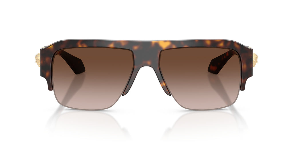 Lunettes de soleil Versace VE4525U 108/13 – Havana foncé – vue de face.