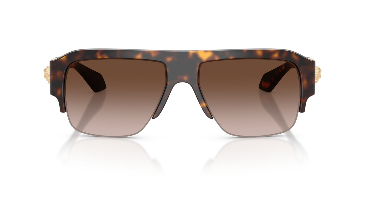 Lunettes de soleil Versace VE4525U 108/13 – Havana foncé – vue de face.