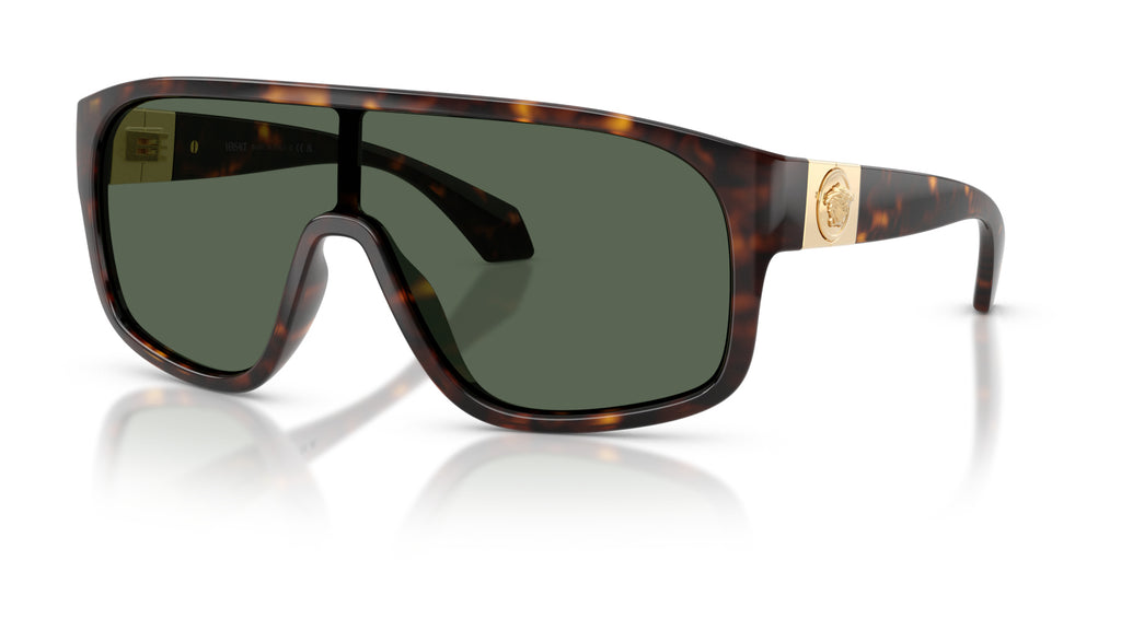 Lunettes de soleil Versace VE4526U 108/71 – Havana foncé – vue de trois quarts.
