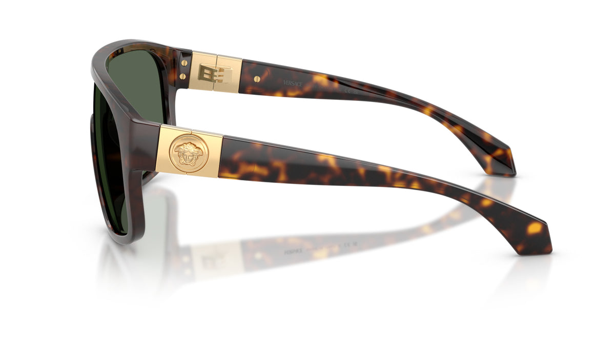 Lunettes de soleil Versace VE4526U 108/71 – Havana foncé – vue de profil.