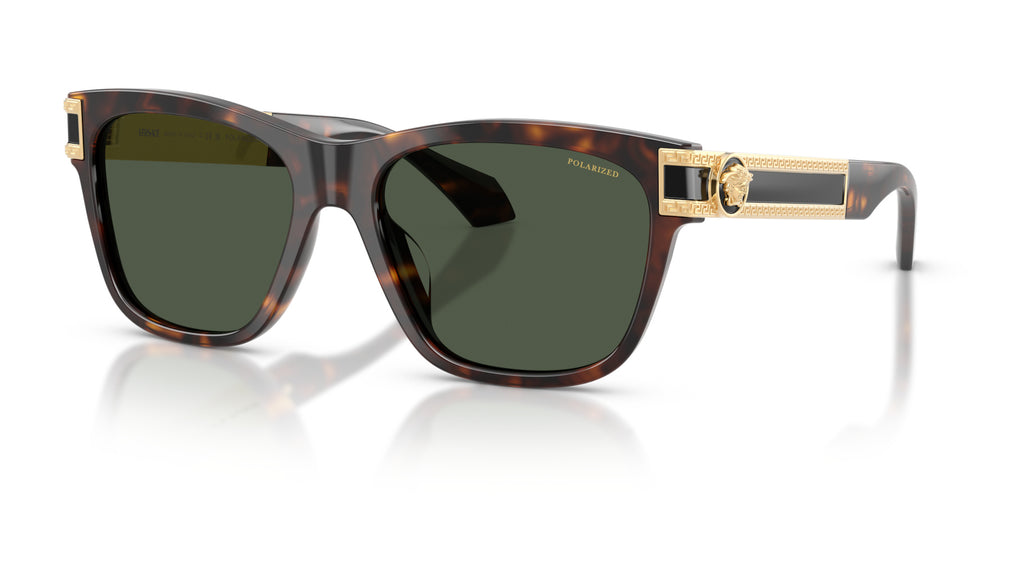 Lunettes de soleil Versace VE4527U 108/9A – Havana foncé – vue de trois quarts.