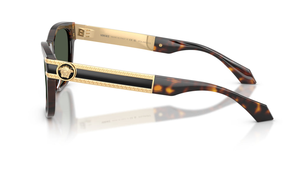 Lunettes de soleil Versace VE4527U 108/9A – Havana foncé – vue de profil.
