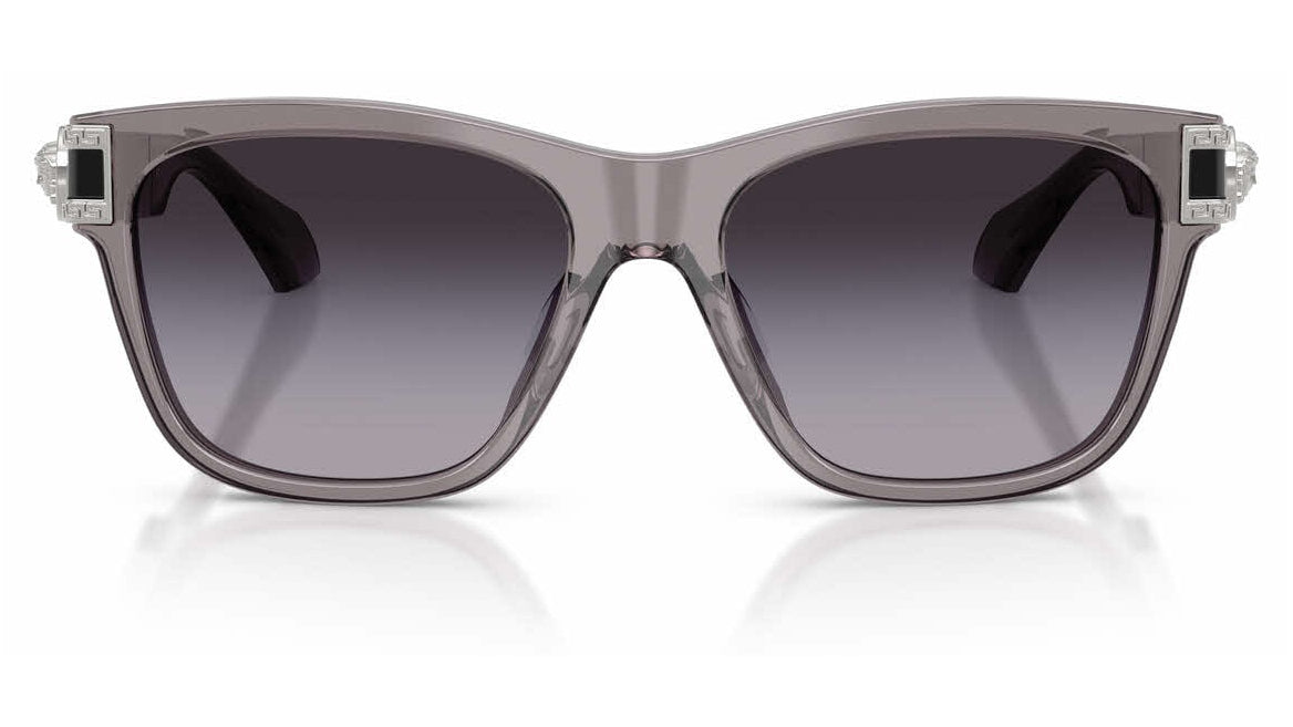 Lunettes de soleil Versace VE4527U 55548G – Transparent Gris – vue de face.