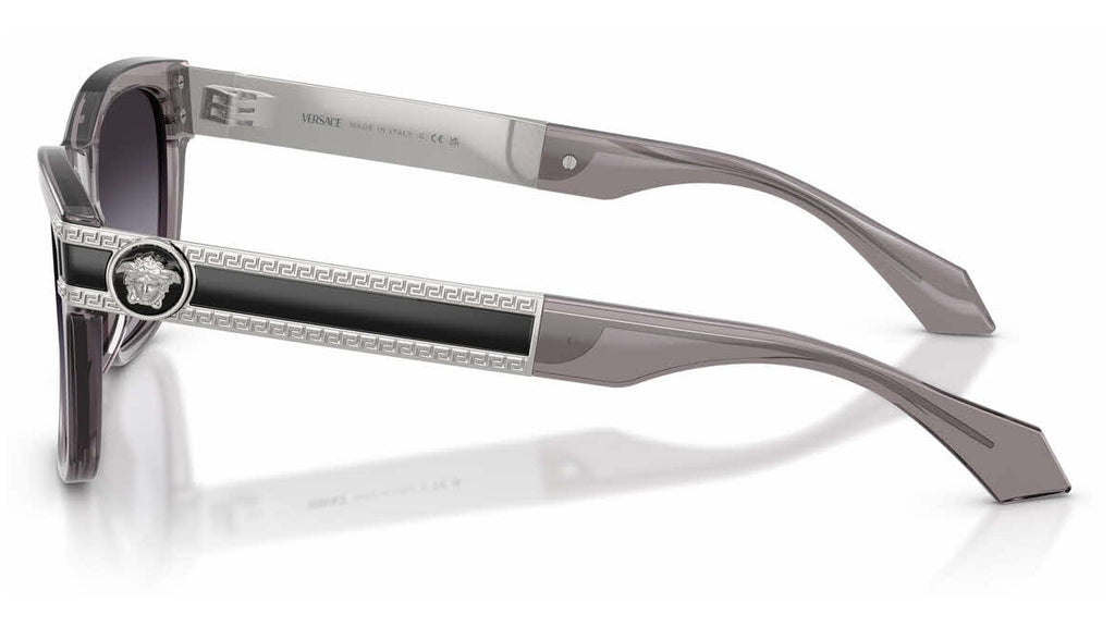 Lunettes de soleil Versace VE4527U 55548G – Transparent Gris – vue de profil.