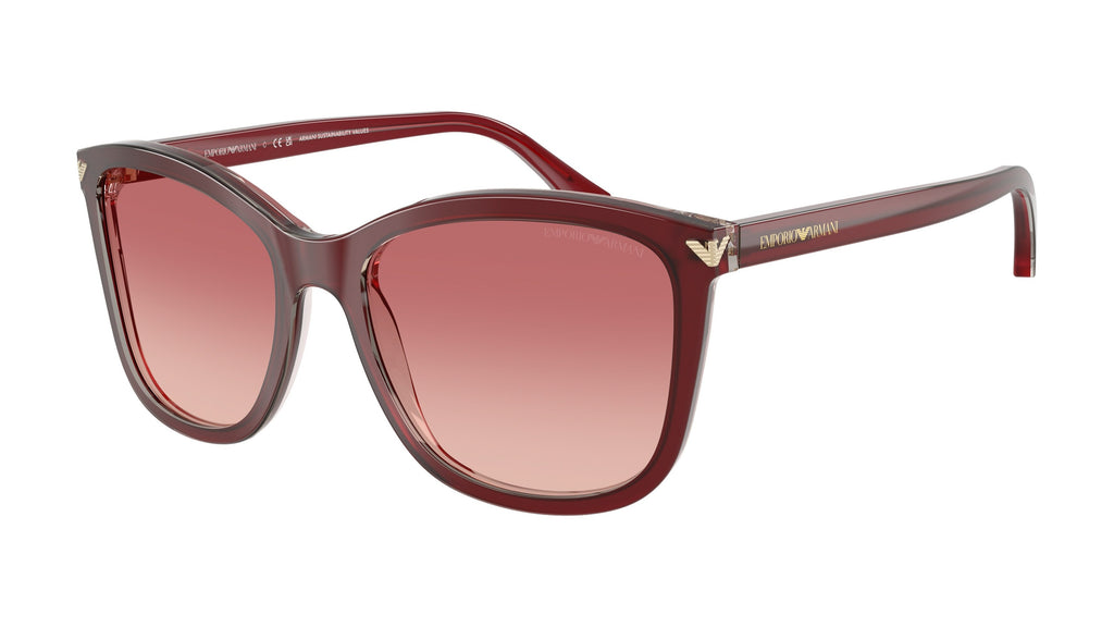 Emporio Armani EA4060 6377A5 Bordeaux brillant - vue trois-quarts