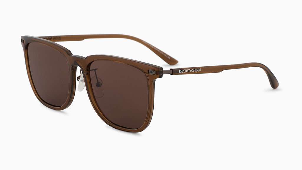 Emporio Armani EA4255D 628273 Marron transparent brillant - vue trois-quarts