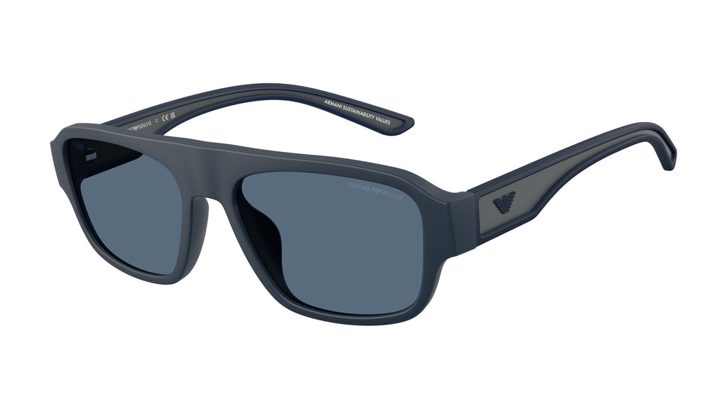 Emporio Armani EA4266U 618580 Bleu mat caoutchouté - vue trois-quarts