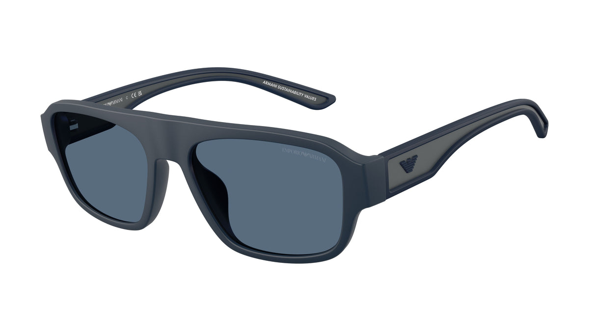 Emporio Armani EA4266U 618580 Bleu mat caoutchouté - vue trois-quarts