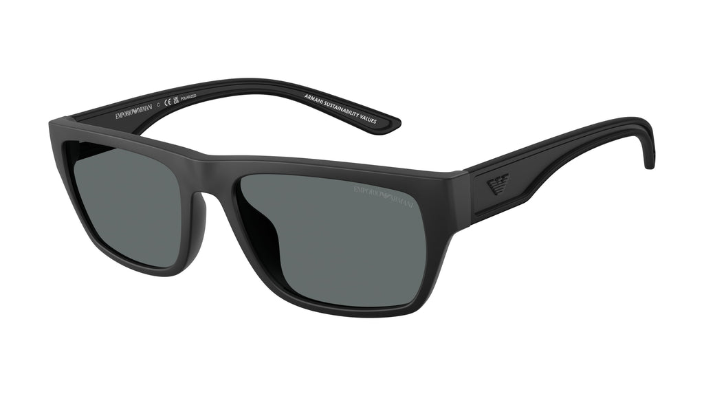 Emporio Armani EA4267U 500181 Noir mat caoutchouté - vue trois-quarts
