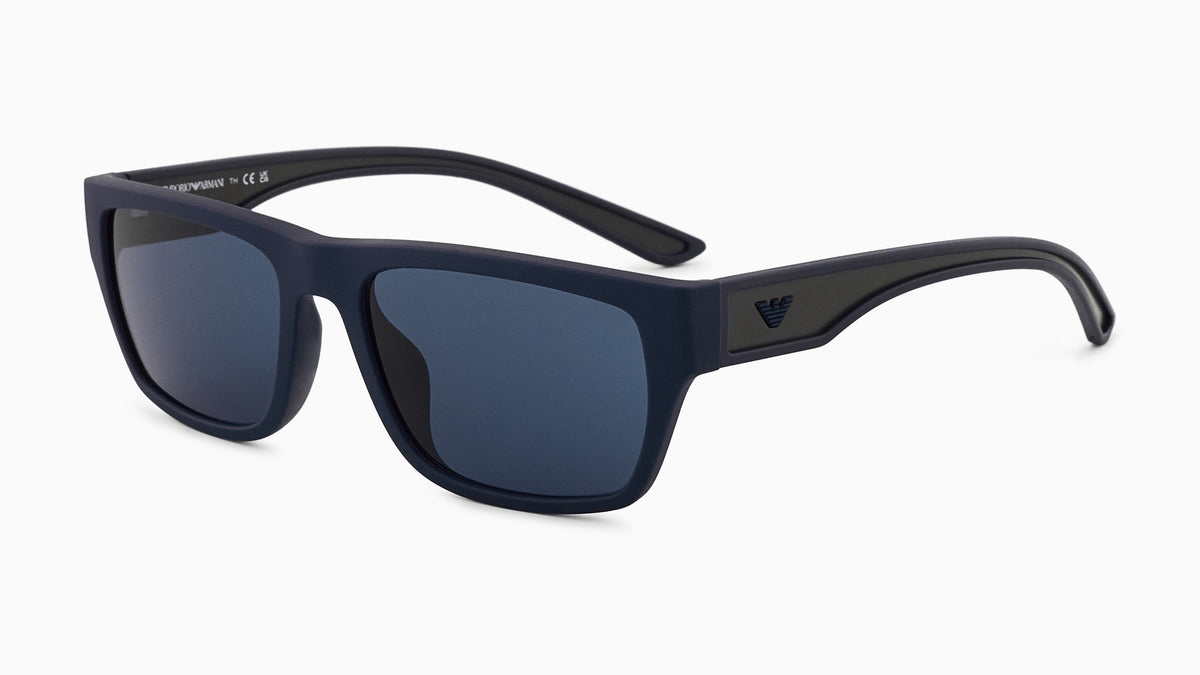 Emporio Armani EA4267U 618580 Bleu mat caoutchouté - vue trois-quarts